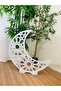 White wooden crescent moon, 80 cm diameter