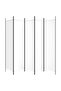 5-Panel Room Divider White 250x200 cm Fabric - 2