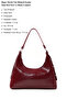 Crinkled Textured Burgundy Shk82 Baguette Model Single Compartment Women's Faux Leather Hand and Shoulder Bag - 3