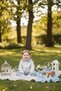 Ecru Peter Pan collar Baby Girl Sweatshirt and Trousers 2-Piece Set - 4