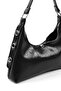 Crinkled Textured Black Shk82 Baguette Model Single Compartment Women's Faux Leather Hand and Shoulder Bag - 6