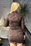 Flok Printed Lined Mock Neck Mini Dress - 3