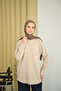 Women's Stitching Detailed Crew Neck Sweat Cream - 2