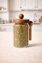 Acacia Gasketed Striped 3-Piece Glass Jar Set with Spoon 900ml Kw-754 - 4