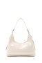 Crinkle Textured Cream Shk82 Baguette Model Single Compartment Women's Faux Leather Hand and Shoulder Bag