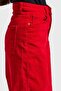 Women's Red 26W5-19 Skater Fit Velvet Fabric Pants - 6