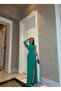 Pearl Detailed One Sleeve Evening Dress 583131 Emerald
