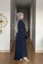 Cupra Fabric Navy Blue Women's Dress Skirt Set - 4