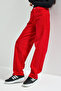 Women's Red 26W5-19 Skater Fit Velvet Fabric Pants - 4
