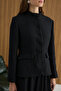 Black Tweed Jacket Look Dress with Crepe Skirt - 6