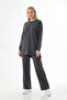 Women's Modal Fabric Two-Piece Set Relaxed Fit Long Sleeve Blouse & Wide Leg Pants