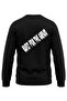 Oversized Basic Sweatshirt |   Blackout Printed (Unisex Cotton Soft Textured Wide Cut Black Sweatshirt) - 5
