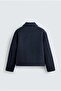 Men's Relax Fit Premium Melton Coat Jacket Navy Blue - 6