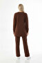 Women's Modal Fabric Two-Piece Set Relaxed Fit Long Sleeve Blouse & Wide Leg Pants - 4