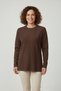 Women's Brown Crew Neck Seasonal Knitwear Cold Yarn Young Mother Sweater