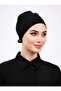 Plain Seamless Combed Cotton Bonnet Black - Women's Hijab Tie Underwear Bonnet - 3