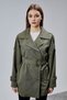 Khaki Premium Regular Fit Trench Coat with Epaulettes and Windbreaker Detail Belted Trench Coat