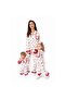 Women's Mother Ecru Red Tulip Patterned Ruffled Bandana Pajama Set - 7