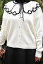 Ecru Collar Lace Detailed Buttoned Knitwear Cardigan - 4