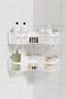 Cornera 2-Piece Adhesive Bathroom Corner Shelf, Shower Shampoo Holder Organizer