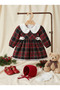 Baby Girl Plaid Red Royal Lined Dress - 2