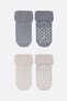 2 Pairs of Organic Cotton Baby Socks Non-Slip Stitch-Free Towel Socks for Girls and Boys (Gray) - 2