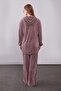 Brown Hooded Double Suit with Lace Detail - 6
