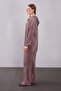 Brown Hooded Double Suit with Lace Detail - 4
