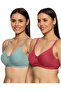 Signature Side Support Non Padded Wire Free Everyday Bra with Contoured Shaper Panel (Pack of 2)