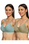 Signature Side Support Non Padded Wire Free Everyday Bra with Contoured Shaper Panel (Pack of 2)