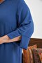 Collar Brooch Detailed Slit Plus Size Dress Indigo - 4
