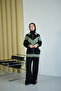 Women's Double Color Detail Two-Piece Suit Green - 6