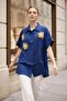 Floral Sequin Short Sleeve Women's Oversized Shirt - 3