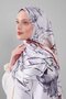 Salmon Abstract Floral Pattern Twill Shawl - 2