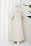 Women's Onion Patterned Tunnel-Crossed Full-Length Quilted Coat - 5