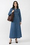 Blue Denim Set with Pocketed Bolero Dress - 5