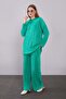 Mint Green Hooded Double Suit with Lace Detail