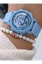 Girl's Watch-In Gift Package-Digital Sports-Blue Silicone Band-Pool Sea Suitable + Bracelet - 5