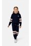 Girl's Knitwear Winter Tracksuit Set Navy Blue Striped 6/10 Years