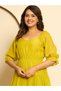 Women Mustard Yellow Tiered Knee-Length Dress - 5