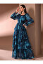 Women Tie Dye Print Tiered Maxi Dress - 5
