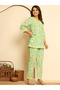 Women Blue Cotton Printed Tunic and Pants Co-Ords - 2