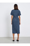 Women Belted Tweed Sheath Midi Dress - 5