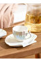 Lcw Home White Porcelain Coffee Cup Set for 2 People with Seashell Figures 80 ml - 2