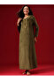 Women Olive Green Velvet Look Nightdress - 2