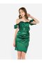 Women Rosette Detail Satin Mini Dress - 3