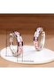 Fashion Hoop Zircon Pink Earrings - 2
