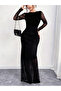 Women Black Bodycon Maxi Dress - 3