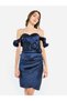 Women Rosette Detail Satin Mini Dress - 5