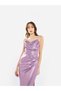 Women Cowl Neck Crystal Strap Gown Maxi Dress - 4